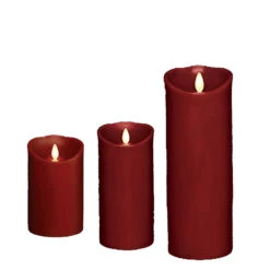 Liown 3.5" X 5", 7", Or 9" Moving Flame Burgundy Red-Cinnamon Scented Pillar Battery Candle -Christmas Decorations api0ejczh 32935.1646091945