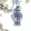 Raz Eric Cortina 4" Delft Ginger Jar Glass Christmas Ornament 3953034 -Christmas Decorations api101bk4 50374.1646091920