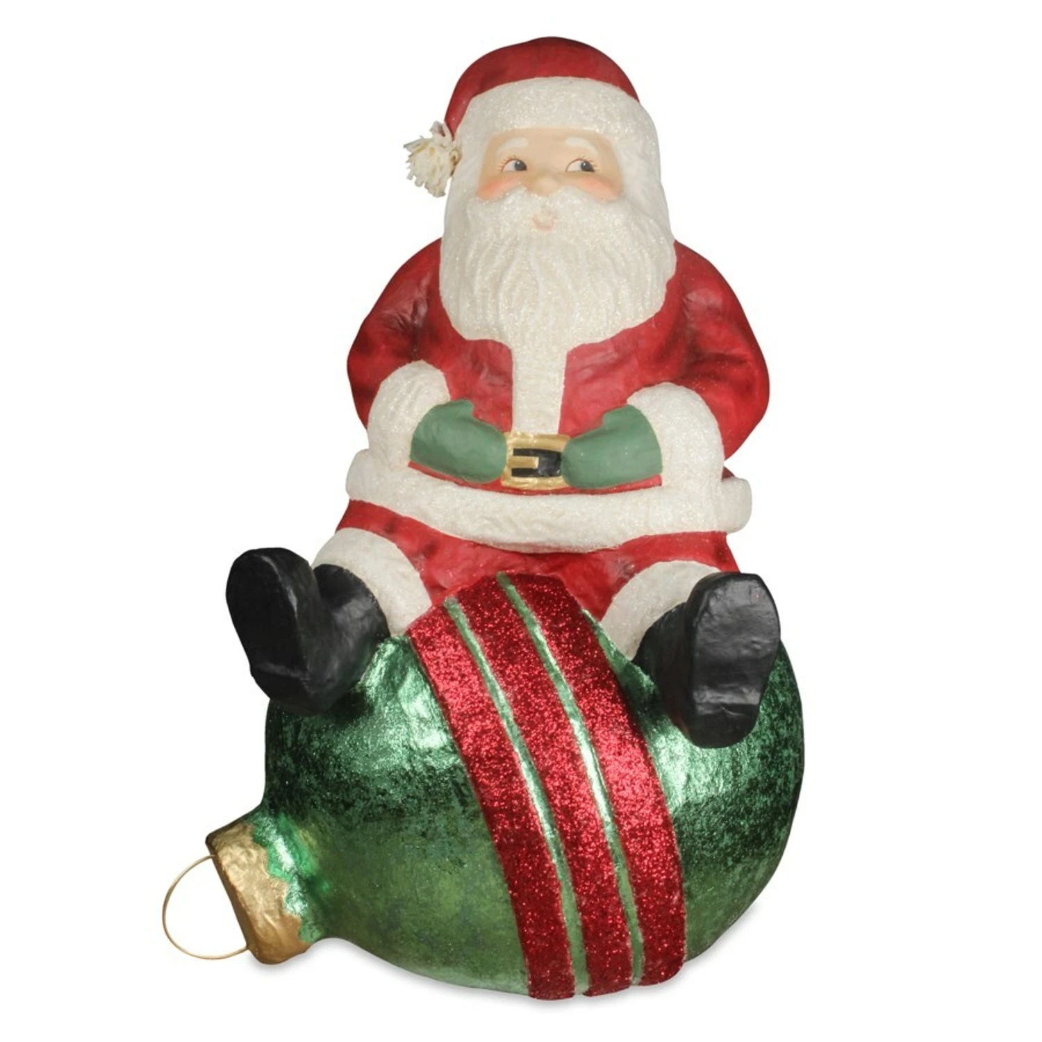 Bethany Lowe 20.5" Jolly Santa On Bauble Large Paper Mache Christmas Decoration TJ9509 3 Bethany Lowe 20.5" Jolly Santa On Bauble Large Paper Mache Christmas Decoration TJ9509