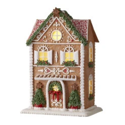 Raz LED Lighted Holiday Spice Gingerbread House Christmas House Figure -Christmas Decorations api2eoglj 00017.1646091978