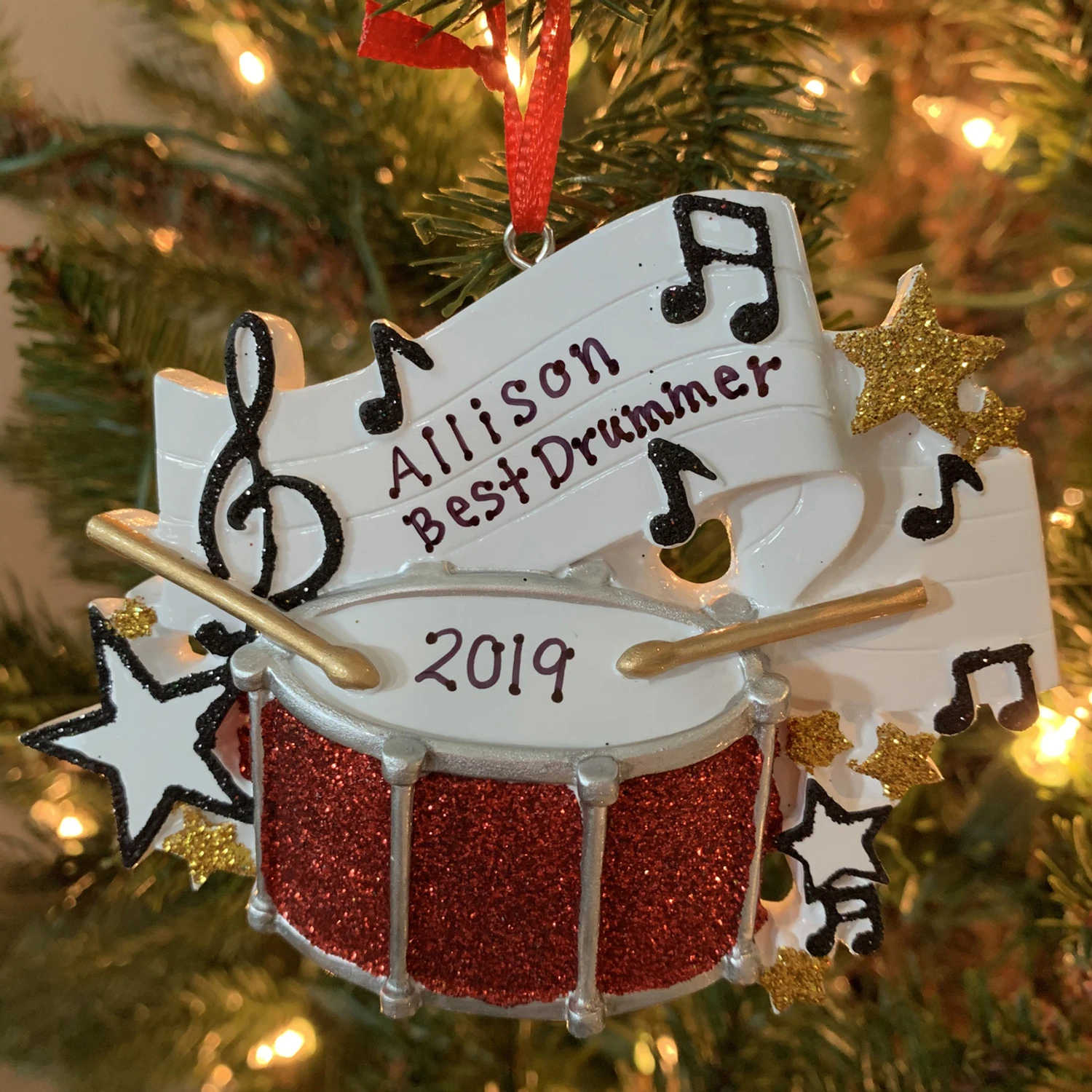 Drum Personalized Christmas Ornament OR1538 4 Drum Personalized Christmas Ornament OR1538 - Image 2