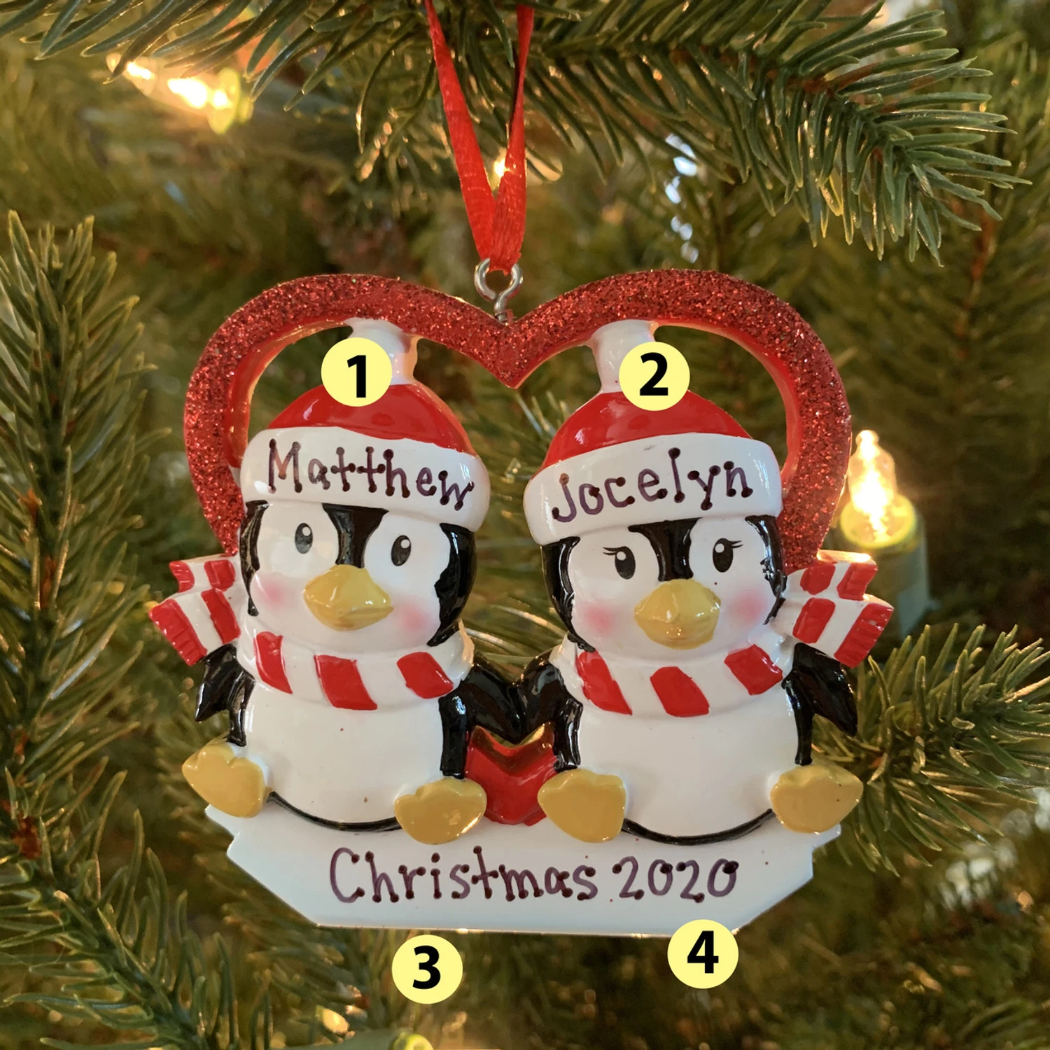 Penguin Couple First Christmas Personalized Christmas Ornament OR1721 3 Penguin Couple First Christmas Personalized Christmas Ornament OR1721