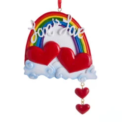 Kurt Adler 3.75" Love Is Love Rainbow Personalized Christmas Ornament W8454 -Christmas Decorations apibhiscv 52688.1646091881