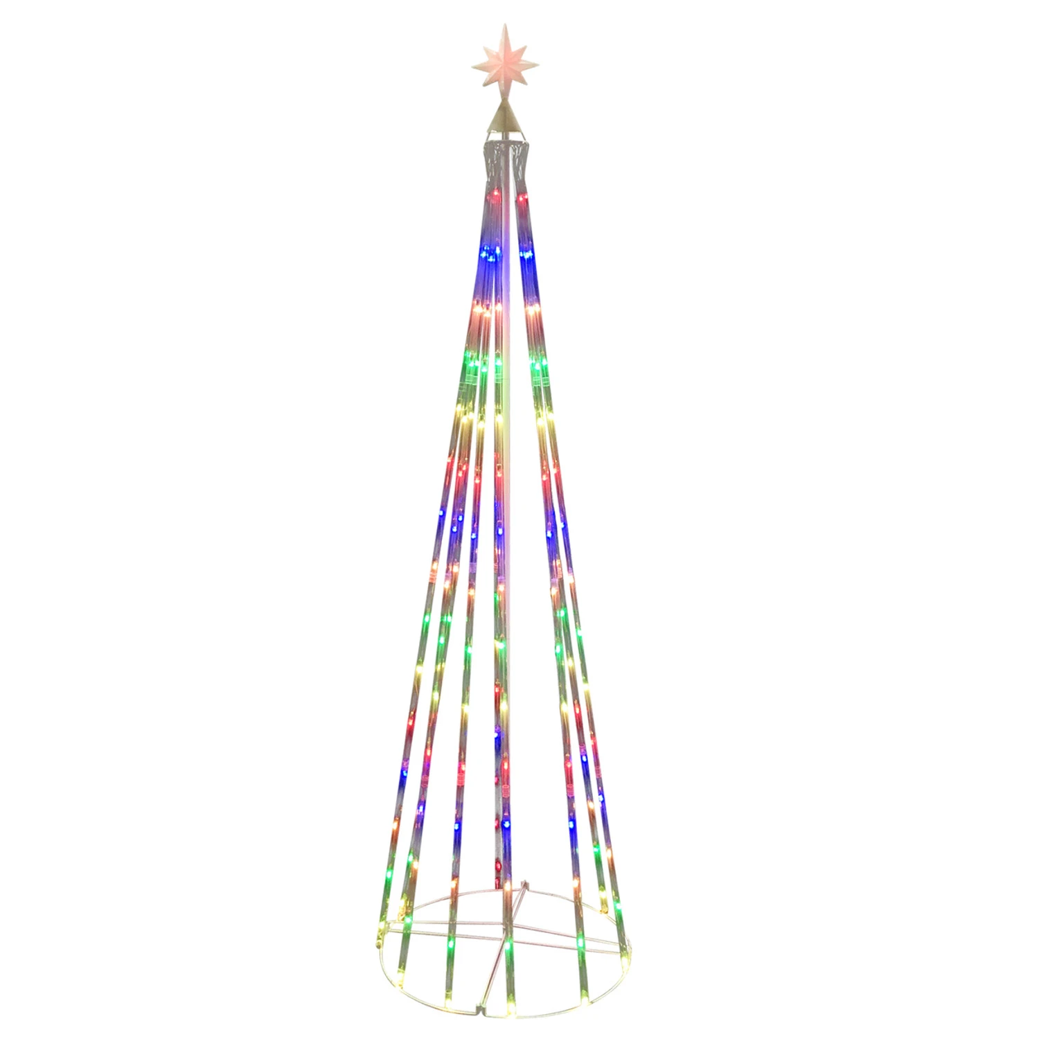 Brite Star 7' LED Lighted Cone Tree Light Show Outdoor Christmas Decoration 48-540-00 3 Brite Star 7' LED Lighted Cone Tree Light Show Outdoor Christmas Decoration 48-540-00