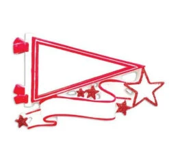 Glittered Red Sports Pennant Personalized Christmas Ornament OR1558-RD -Christmas Decorations apicv8n0b 38017.1646091905