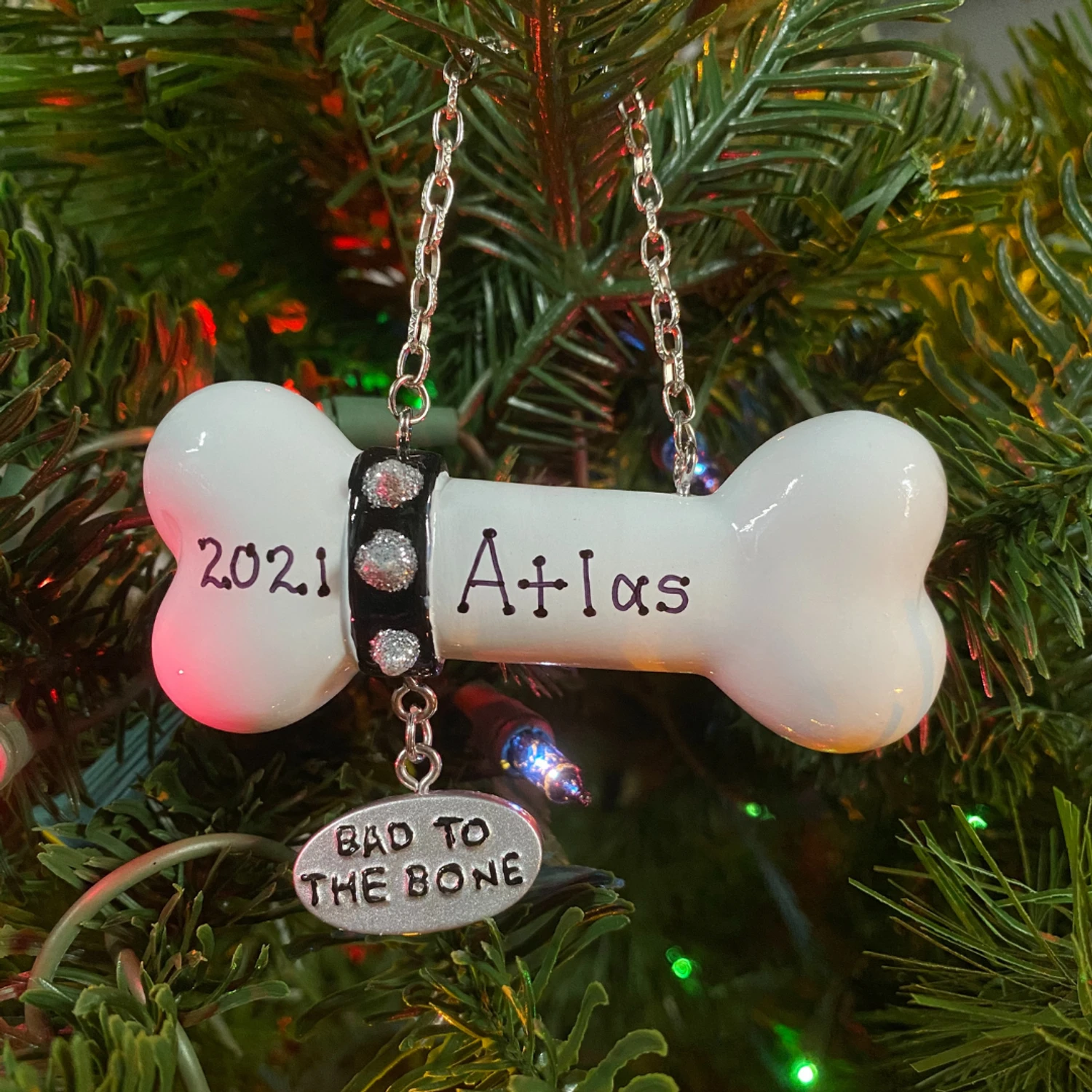 Bad To The Bone Dog Personalized Christmas Ornament OR1336-B 4 Bad To The Bone Dog Personalized Christmas Ornament OR1336-B - Image 2