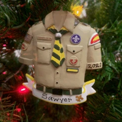 Kurt Adler 3.5" Boy Scout Shirt Personalized Christmas Ornament BS2202B -Christmas Decorations apiiopeko 78022.1646091873