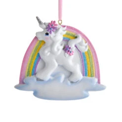 Kurt Adler 4.5" Unicorn And Rainbow Personalized Christmas Ornament W8457 -Christmas Decorations apijcrfnw 89254.1646091869