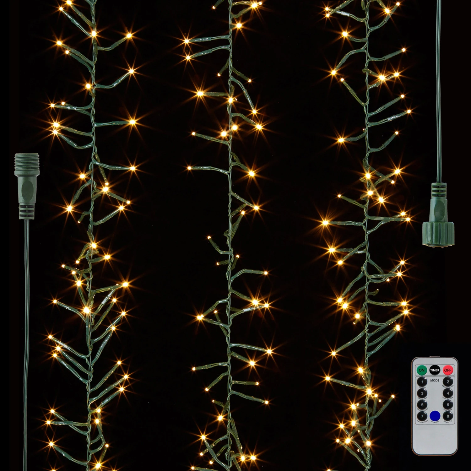 Raz 49.5' Connectable Compact Cluster Garland Green Wire With White Lights L4137019 3 Raz 49.5' Connectable Compact Cluster Garland Green Wire With White Lights L4137019