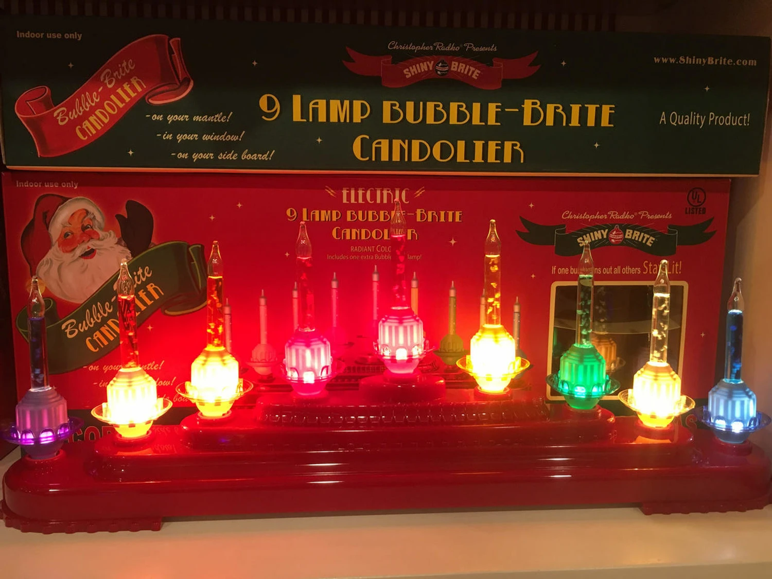 Shiny Brite Holiday Splendor Bubble Bright Light Candolier 4027850 3 Shiny Brite Holiday Splendor Bubble Bright Light Candolier 4027850