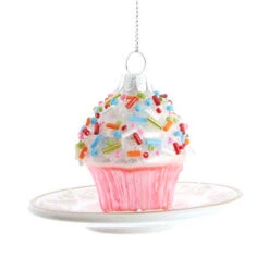 Kurt Adler 3.25" Pink Miniature Cake Glass Christmas Ornament C6374 -Christmas Decorations apimdgolo 44056.1646091889