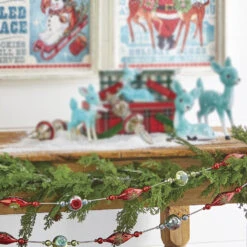 Raz 6' Retro Ornament Christmas Tree Glass Garland G4122805