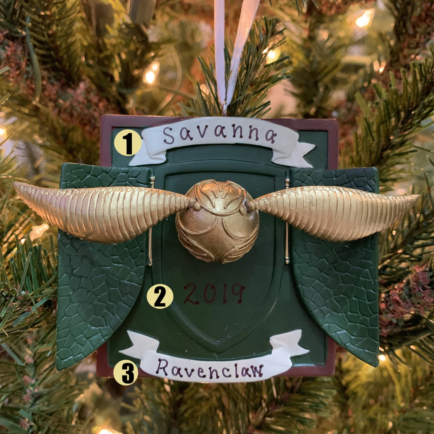 Hallmark 3" Harry Potter Golden Snitch Personalized Christmas Ornament 3HCM1000 3 Hallmark 3" Harry Potter Golden Snitch Personalized Christmas Ornament 3HCM1000