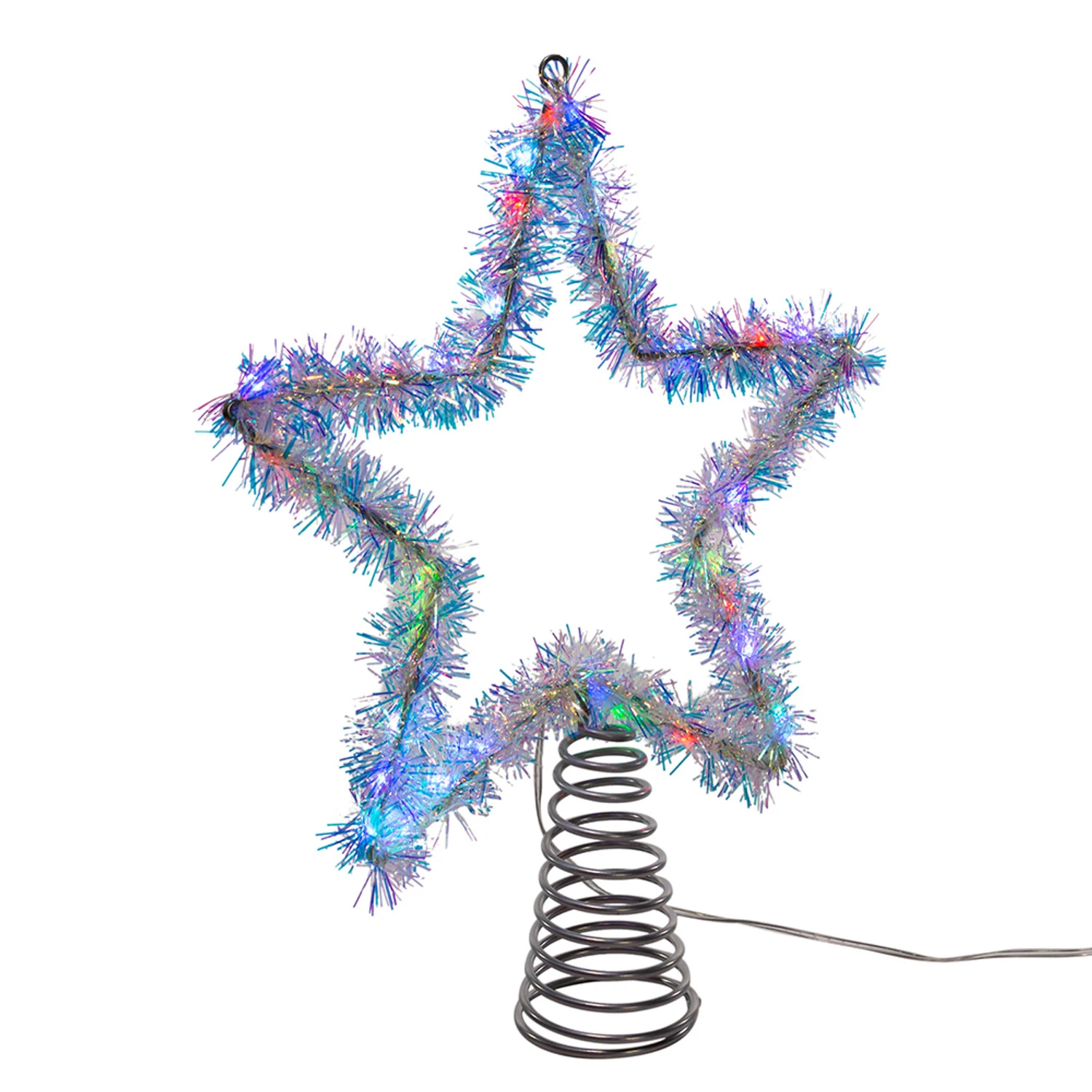Kurt Adler 12.2" LED Lighted Silver Tinsel Star Christmas Tree Topper AD1022RGB 12 Kurt Adler 12.2" LED Lighted Silver Tinsel Star Christmas Tree Topper AD1022RGB - Image 10