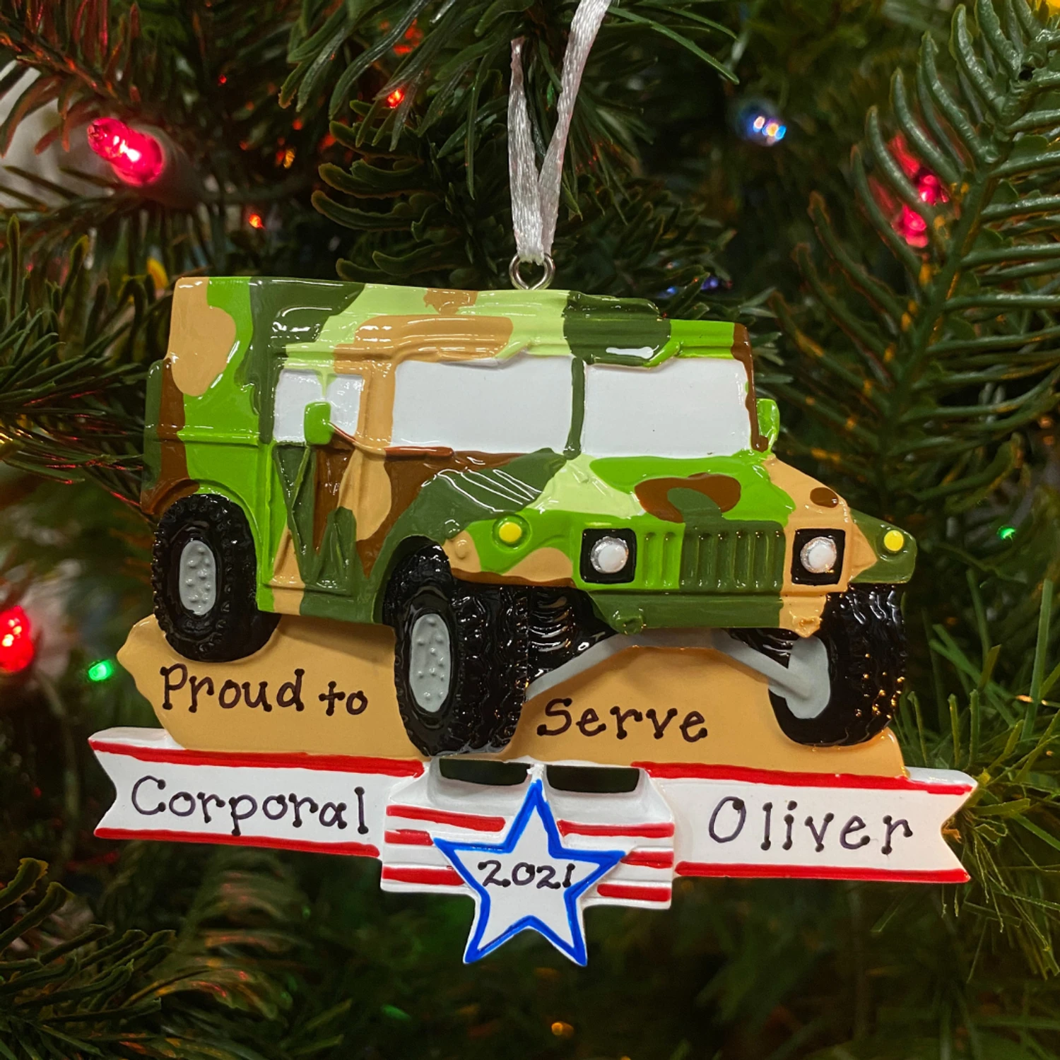 Armed Forces Military Humvee Personalized Christmas Ornament OR1395 4 Armed Forces Military Humvee Personalized Christmas Ornament OR1395 - Image 2