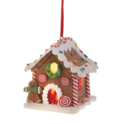 Raz 3.25" LED Lighted Claydough Gingerbread House Christmas Ornament 3815534 -Christmas Decorations apiprgoun 04451.1646091907