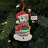 Snowman Standing By A Light Post Personalized Christmas Ornament