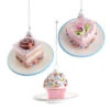 Kurt Adler 3.25" Pink Miniature Cake Glass Christmas Ornament C6374 -Christmas Decorations apirpoz00 67666.1646091886