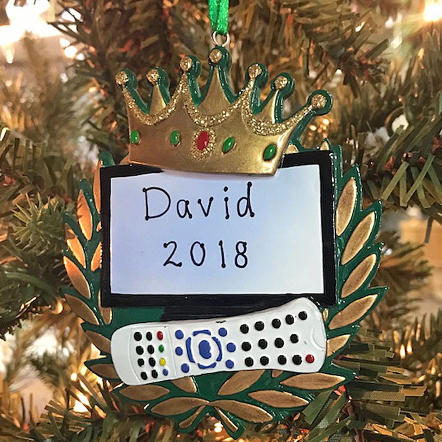 Kurt Adler 3.75" King Of The Remote Personalized Christmas Ornament W8213 3 Kurt Adler 3.75" King Of The Remote Personalized Christmas Ornament W8213