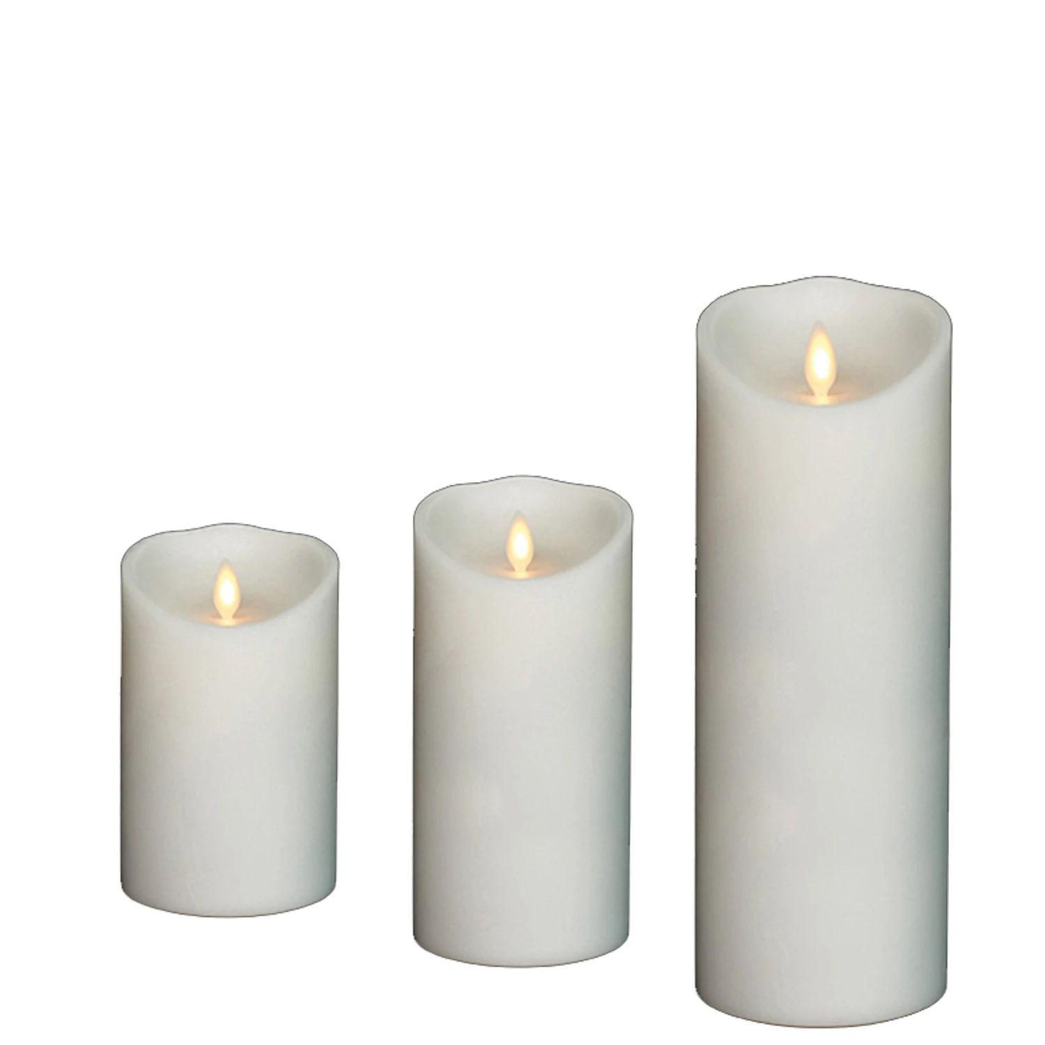 Liown 3.5" X 5", 7", Or 9"Moving Flame White Unscented Pillar Battery Candle 4 Liown 3.5" X 5", 7", Or 9"Moving Flame White Unscented Pillar Battery Candle - Image 2