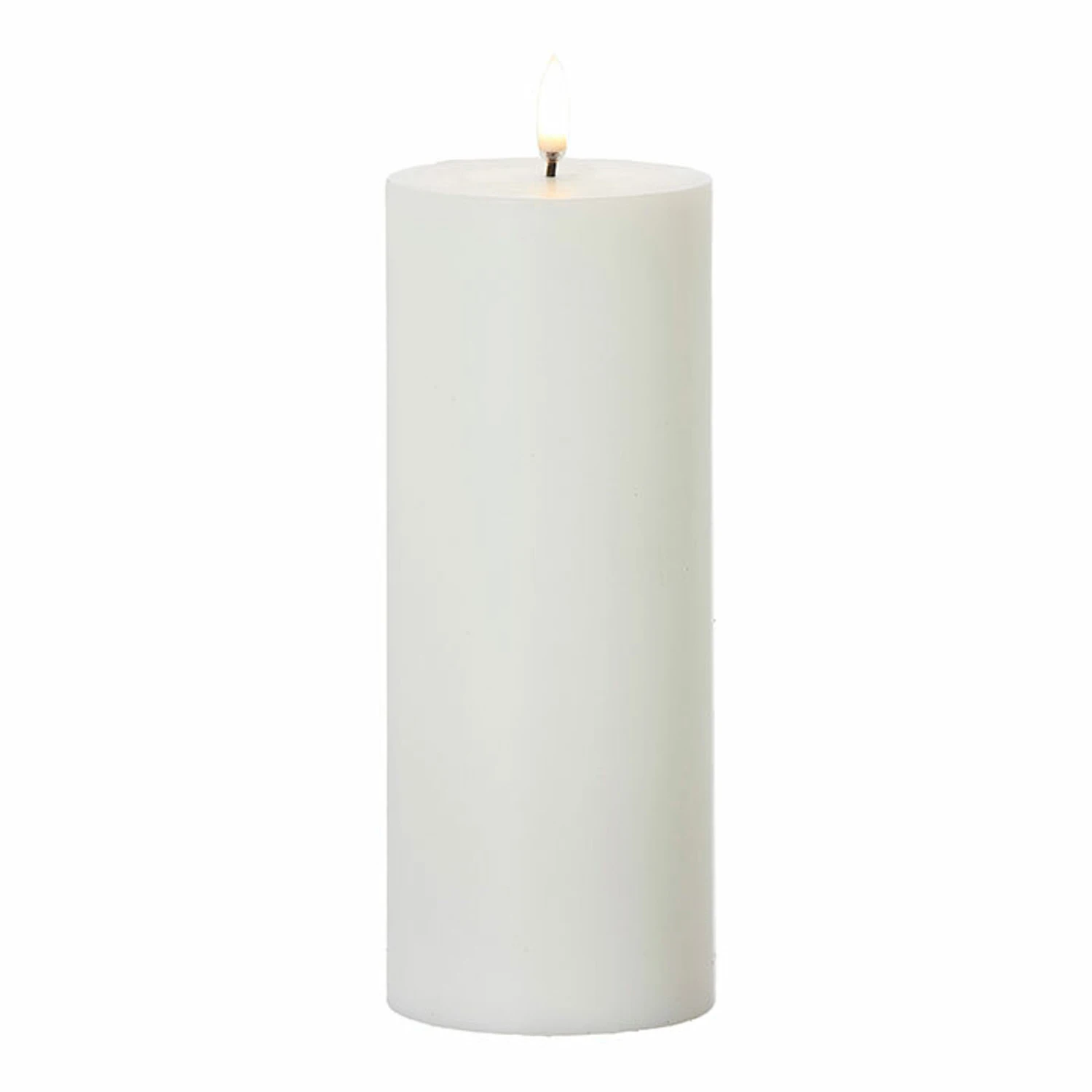 Uyuni 3" X 5", 7" Or 9" Flat Top Moving Flame White Unscented Pillar Battery Candle 6 Uyuni 3" X 5", 7" Or 9" Flat Top Moving Flame White Unscented Pillar Battery Candle - Image 4