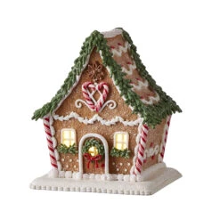 Raz LED Lighted Holiday Spice Gingerbread House Christmas House Figure -Christmas Decorations apiyquiij 07769.1646091979