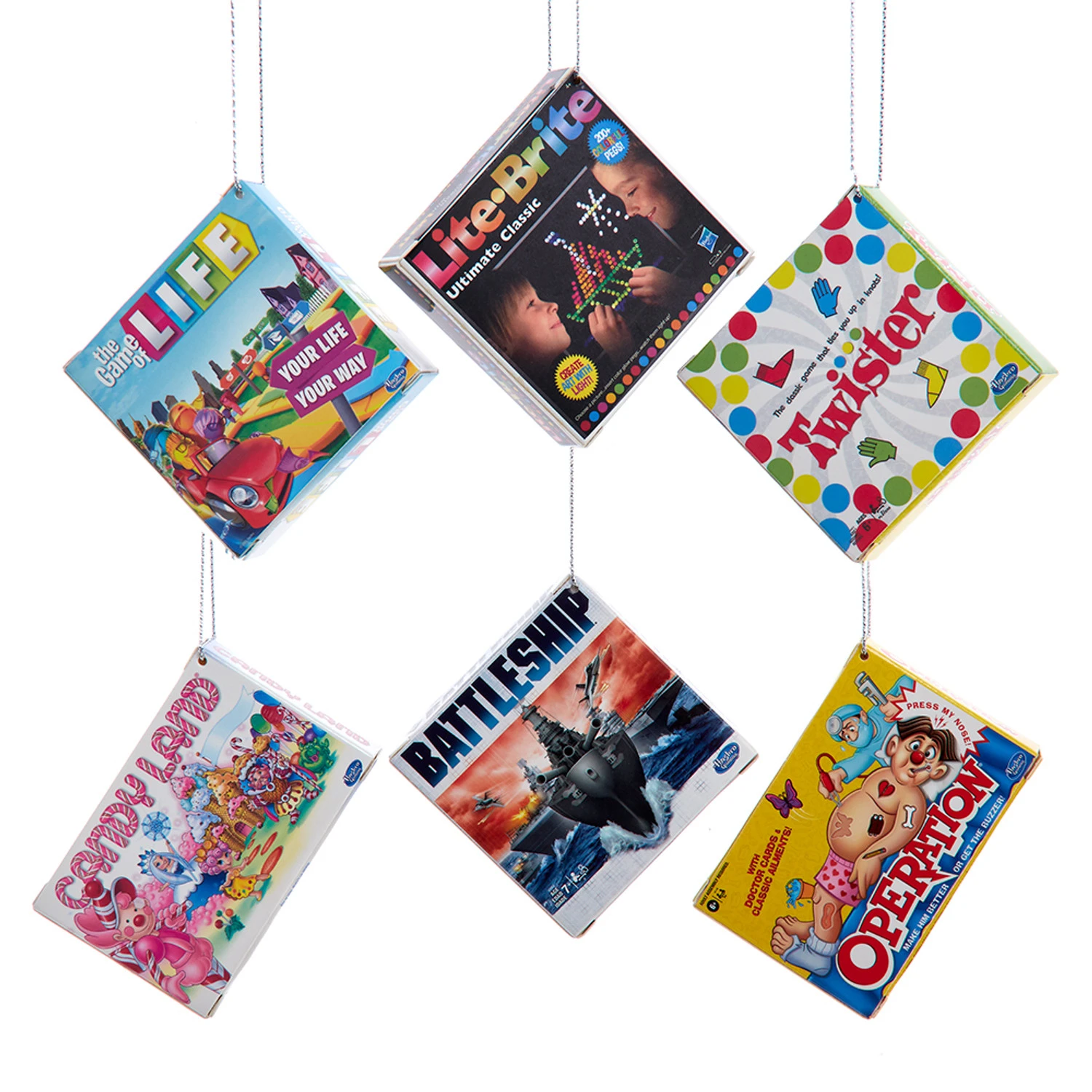 Kurt Adler 3.5" Set Of 6 Hasbro Retro Board Game Ornament BOR1231SET 3 Kurt Adler 3.5" Set Of 6 Hasbro Retro Board Game Ornament BOR1231SET