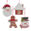 Kurt Adler 4.85" Set Of 4 Claydough Cookie Christmas Ornament D4156 -Christmas Decorations d4156 68625.1677688111