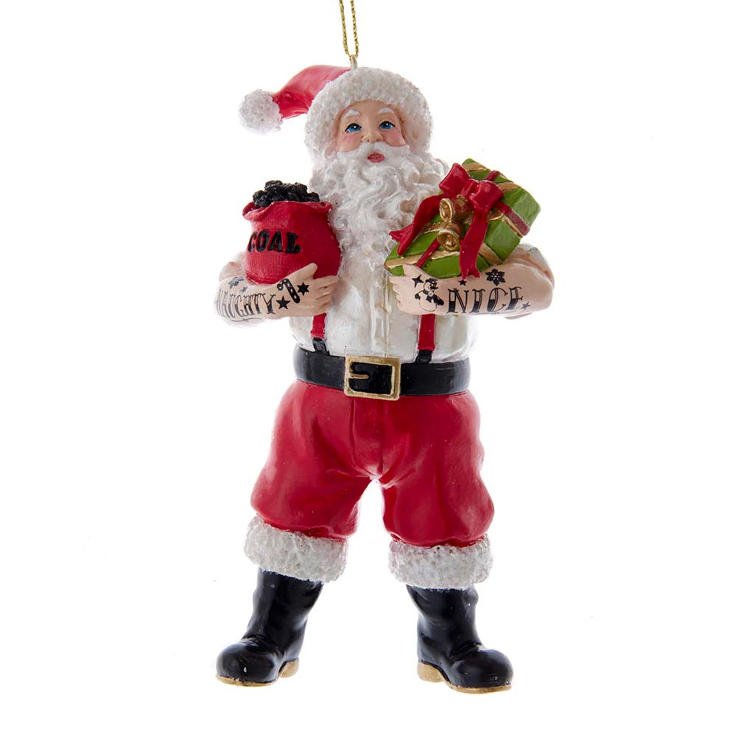 Kurt Adler 5" Tattoo Santa Christmas Ornament E0674 3 Kurt Adler 5" Tattoo Santa Christmas Ornament E0674