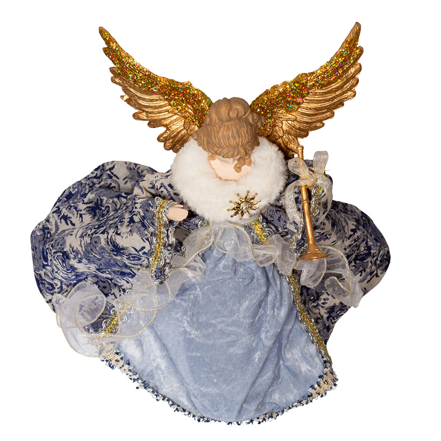 Kurt Adler 17" Indigo Blue Delft Angel Christmas Tree Topper J6099 5 Kurt Adler 17" Indigo Blue Delft Angel Christmas Tree Topper J6099 - Image 3